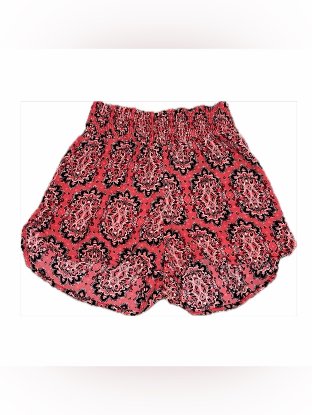 Smocked High-Waist Paisley Women’s Shorts
